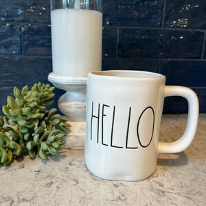 Rae Dunn VINTAGE HELLO Mug‎ White